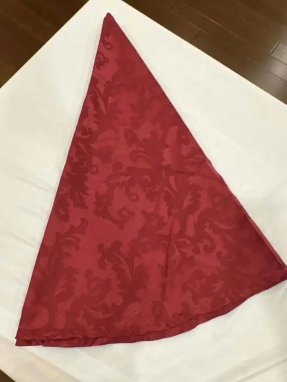 Vintage 68” Round Red Jacquard Damask Holiday Tablecloth